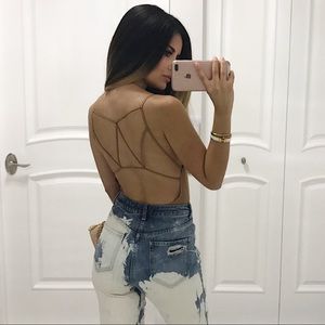 Seamless Bodysuit with Caged Back
